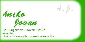 aniko jovan business card